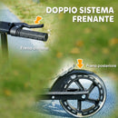 Monopattino per Bambini 3-8 Anni con Ruote Luminose Impugnatura Regolabile e Freno Posteriore Nero      