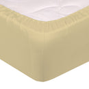 Lenzuolo Sotto con Angoli ed Elastico Tinta Unita Panna Varie Misure