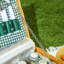 Cesta Valigetta da Pic Nic per 2 Persone 11 Pezzi con Area Termica Marrone Chiaro  