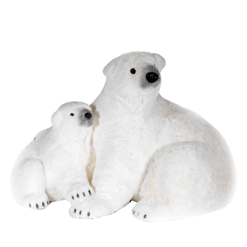 Mamma e Cucciolo Orso 71x48x56cm Decorazione Grigio