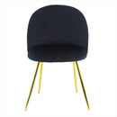 Set 4 Sedie 50x45x80 cm in Tessuto Vellutato Piedi Oro Nero
