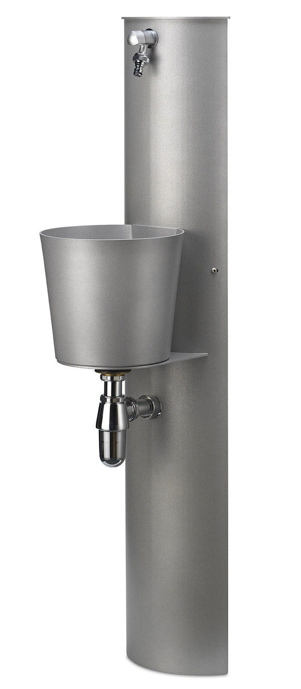 sconto Gartenwandbrunnen mit Wasserhahn und Belfer 42/PRT Aluminiumeimer