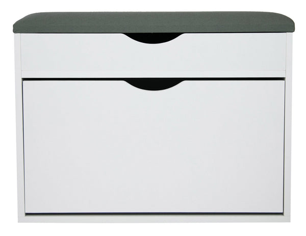 Schuhregal Bank mit Fach und Kissen 60x30x50 cm in PB und White Paper acquista