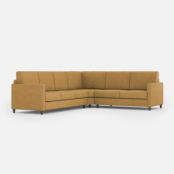 Divano Angolare 6 Posti 281x241x85 cm Karay in Tessuto Ocra acquista
