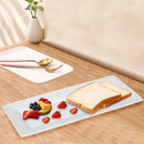 Piatto da Portata 28,5x13,5x2 cm Vassoio Rettangolare in Ceramica Bianco      