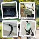 Passeggino per Cani 76x44x103 cm con 2 Finestre a Rete Nero e Verde Scuro   