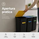 Set 3 Pattumiere 37,5x36x62 cm Bidoni Raccolta Differenziata Spazzatura Capienza da 50 L in Plastica Nero      
