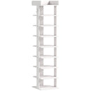 Scarpiera Organizzatore di Scarpe 30x30x128,4 cm con 9 Ripiani e Ganci Bianco      
