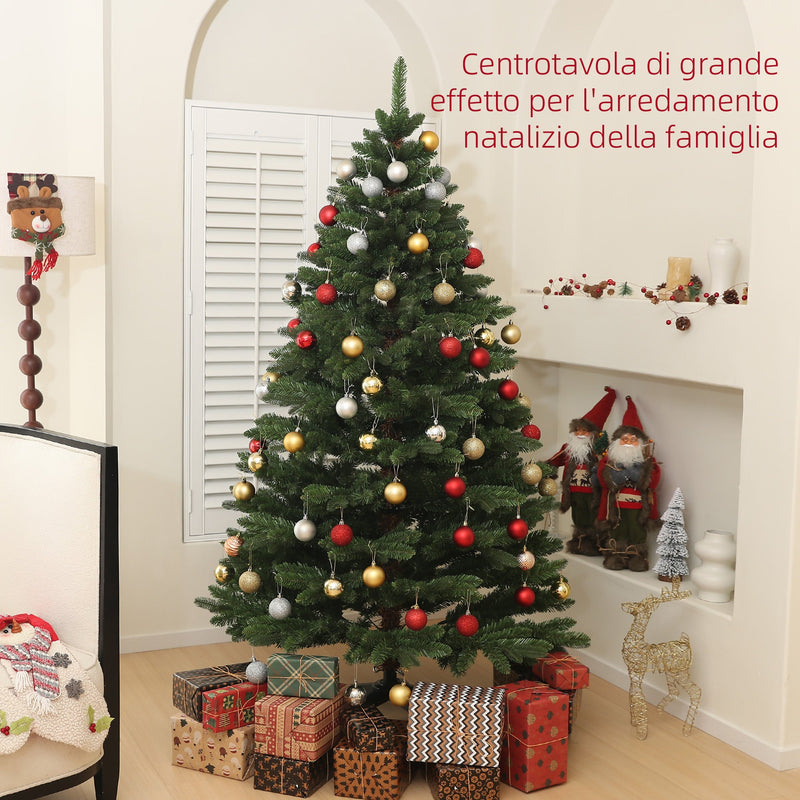 Albero di Natale Artificiale 180 cm 1050 Rami Apertura a Cerniera Verde 