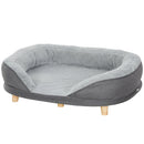 Cuccia Divano per Cani Taglia Media Grande fino 25kg 90x78x25cm Sfoderabile Grigio