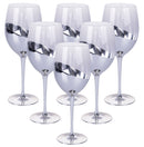 Set 6 Calici Chic in Vetro VdE Tivoli 1996 Trasparente e Silver