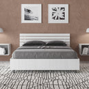 Letto Matrimoniale Francese Ankel Testata Doghe Inclinata  Bianco Frassino Varie Misure
