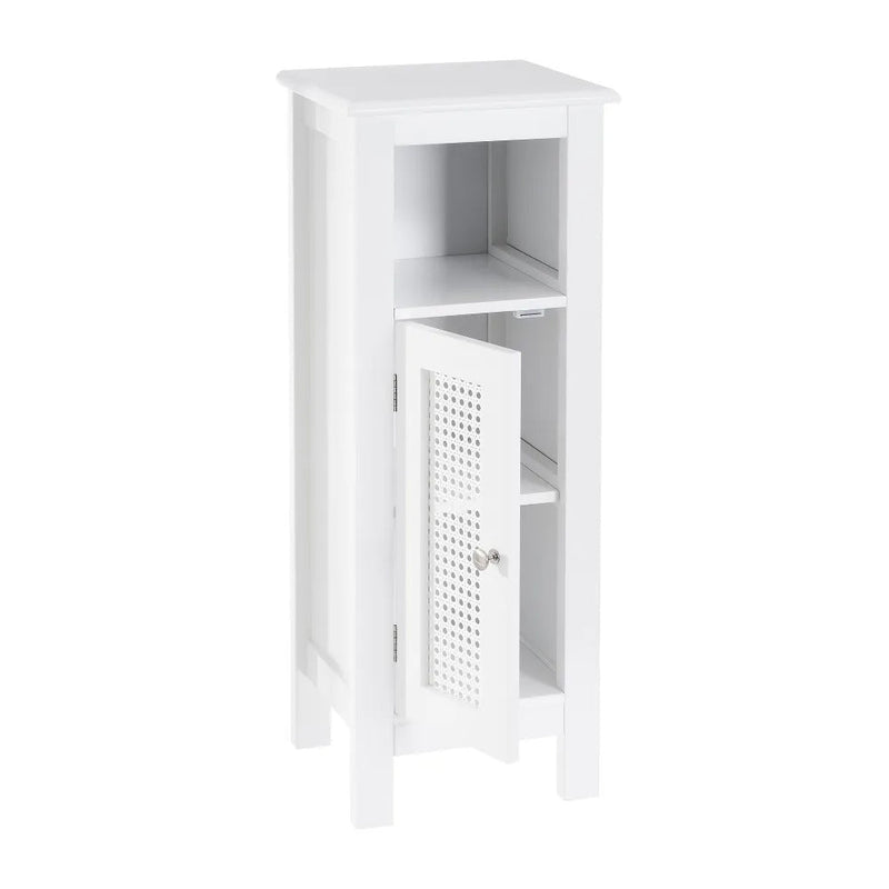 Mobile da bagno a 1 Anta con Griglia Armadio in Legno Colore Bianco 30x28x80H cm