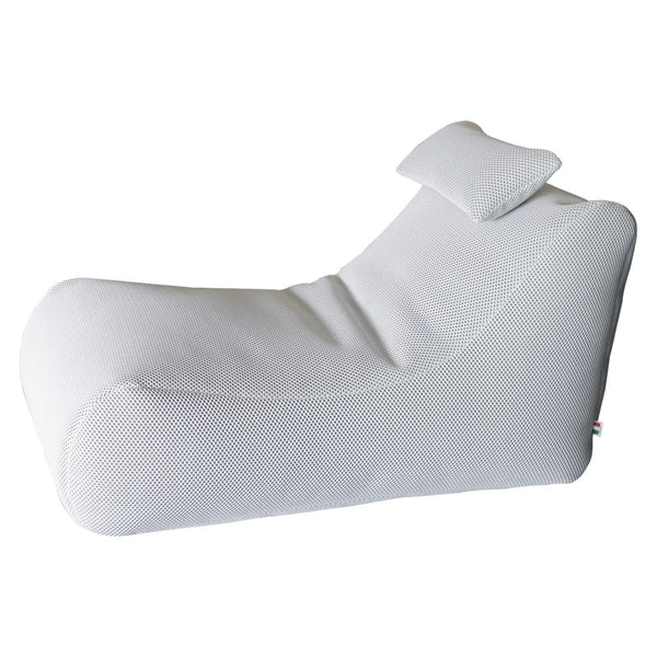 prezzo Lettino Chaise Lounge 120x70x65 cm con Cuscino in Poliestere Armonia Bianco