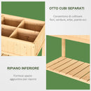 Orto Urbano Pensile in Legno con 8 Griglie e Ripiano Inferiore 120x60x81 cm 