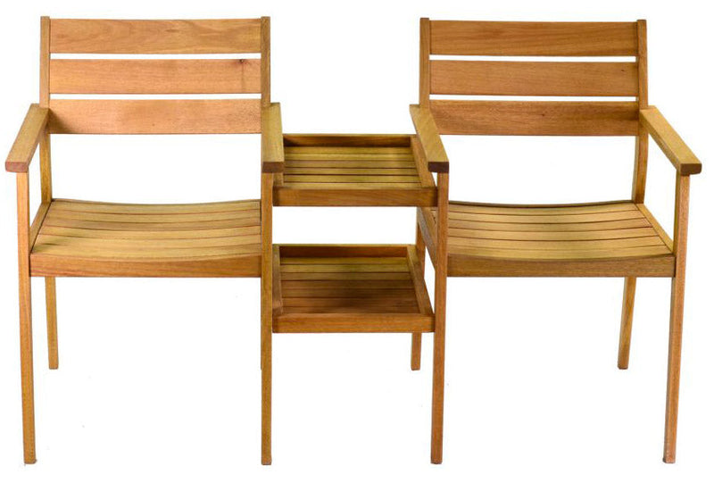 Poltrona da Giardino 2 Posti in Legno Naturale Nanchino