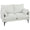 Divano 2 Posti 131x78x83 cm con Braccioli Imbottitura Spessa e 2 Cuscini in Tessuto Bianco