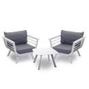 Set Salotto da Giardino 2 Poltrone e Tavolino in Alluminio Riverside Bianco