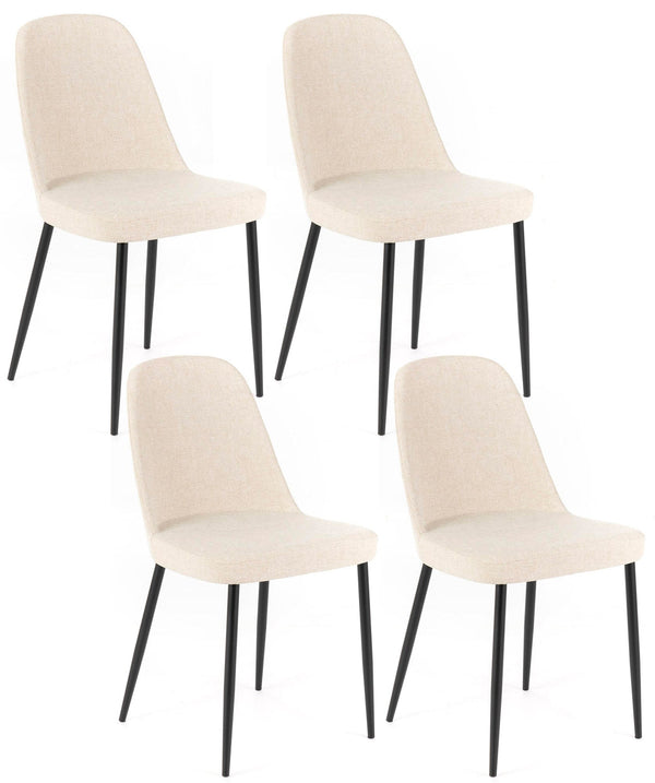 online Set 4 Sedie 55x46xH85 cm in Tessuto Tamara Beige