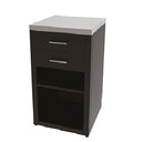 Composizione 2 Moduli Cucina Cucina 3 Fuochi a Gas + Armadietto con Cassetti Top in Acciaio Inox Nero   