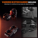Set di Manubri Regolabili 48 kg 5 in 1 43x19x19 cm con Sistema Quick-Dial e Blocco di Sicurezza in PP e Acciaio      