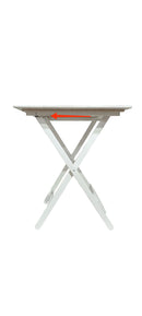 Tavolo da Giardino Pieghevole 80x60x80 cm in Legno Bianco Seconda Scelta
