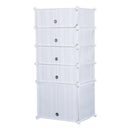 Armadio Guardaroba Scarpiera Modulare 5 Vani Bianco 49x37x108 cm 