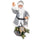 Weihnachtsmannpuppe H80 cm mit Lichtern und grauer Bewegung