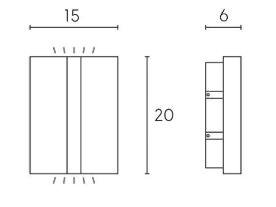 Applique da Esterno a LED 3W+6W 4000K Sovil Grigio