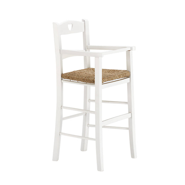 sconto Hochstuhlhocker für Kinder 36 x 36 x 85 cm aus weißem Holz
