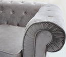 Divano 2 Posti Chesterfield 152x74x82 h cm in Velluto Grigio