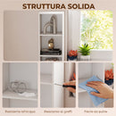Libreria 30x24x159 cm a 6 Ripiani Scaffale Autoportante per Soggiorno in Laminato Bianco      