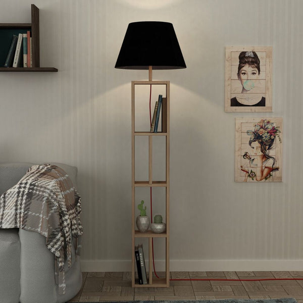 online Lampada da Terra con Libreria 45x45x163,5 cm in MDF Giorno Nero