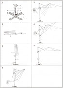Ombrellone da Giardino Saturno Decentrato 3x3 m in Alluminio blu Telo Bianco