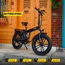 Fat-Bike Bicicletta Elettrica Pieghevole 36V a Pedalata Assistita 20” 250W SkyJet NitroPro Nera