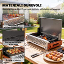 Barbecue Portatile a Carbone con Vaschetta Rimovibile, in Acciaio Inox e Metallo, 50.5x34x33 cm, Nero      