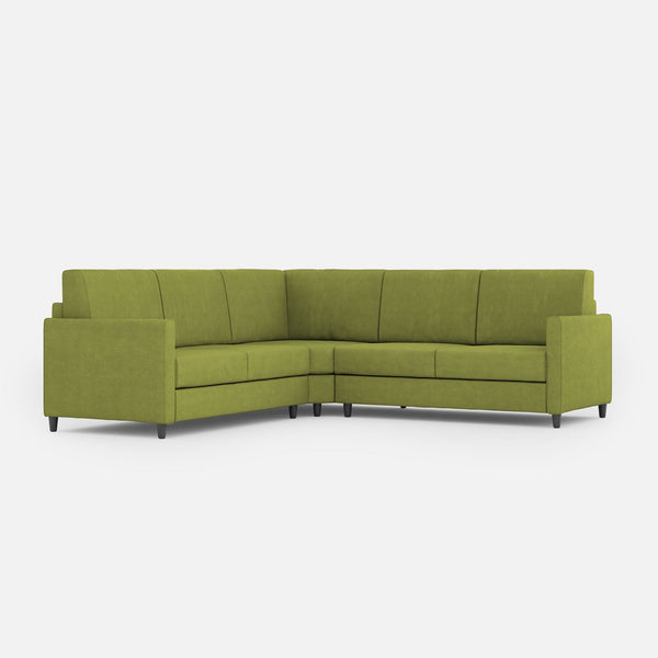 Divano Angolare 5 Posti 221x221x85 cm Karay in Tessuto Verde online