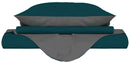 Copripiumino con Sacco e Federe Doubleface Verde Petrolio\/Fumo Varie Misure