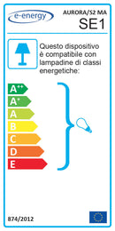 Sospensione 2xE27 Montatura Marrone Vetro Alabastro Bianco Sfumato Ambra E-Energy Aurora