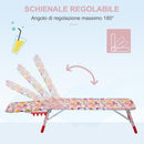 Lettino Prendisole Pieghevole per Bambini 118x40x24 cm in Metallo e Poliestere Rosa