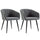 Set mit 2 gepolsterten Stühlen 62 x 56 x 76 cm in dunkelgrauem Stoff in Leinenoptik