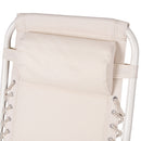 Sedia Gran RelaxImbottita Reclinabile E Richiudibile 65x90x110 cm in Acciaio PVC e Poliestere Avorio Rio Plus      