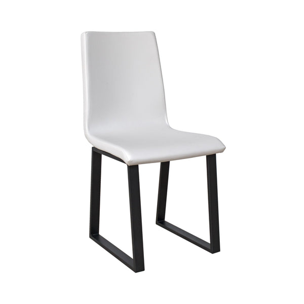 Sedia 40/44x42x86 cm Baffy gambe Antracite in Similpelle Bianca online