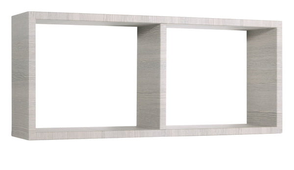 Mensola Rettangolare 2 Scomparti da Parete 70x30x15,5 cm in Fibra di Legno Morgana Rovere Grigio