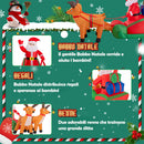 Gonfiabile Babbo Natale su Slitta con Renne 240x140x100 cm con 6 LED Autogonfiabile da Esterno in Poliestere      