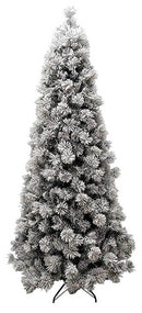 Albero di Natale Artificiale Innevato  Bianco Slim Altezza 210 cm