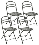 Set Tavolo Tondo e 4 Sedie da Giardino in Acciaio RD Italia Flipper Antracite