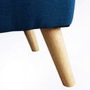 Poltrona con Poggiapiedi Ashlie in Tessuto Blu melange