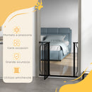 Cancelletto di Sicurezza per Cani Estensibile 75-95x76A cm in Acciaio e ABS Nero   
