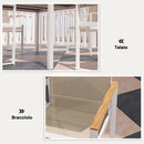 Set da Giardino con Tavolo da Pranzo in Vetro Rettangolare e 4 Sedie con Braccioli Multicolore     